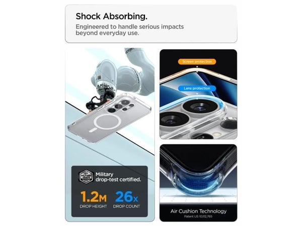 Spigen Ultra Hybrid (MagFit), Mobilskal, Samsung, Galaxy S26 Ultra, 17,5 cm (6.9"), Transparent, Vit