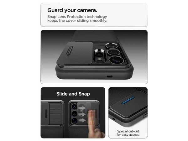 Spigen Optik Armor, Mobilskal, Samsung, Galaxy S26 Ultra, 17,5 cm (6.9"), Svart