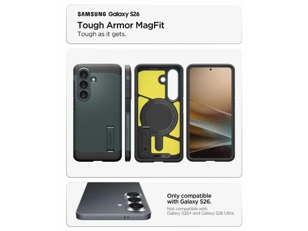 Spigen Tough Armor (Magfit), Mobilskal, Samsung, Galaxy S26, 16 cm (6.3"), Mörkgrön