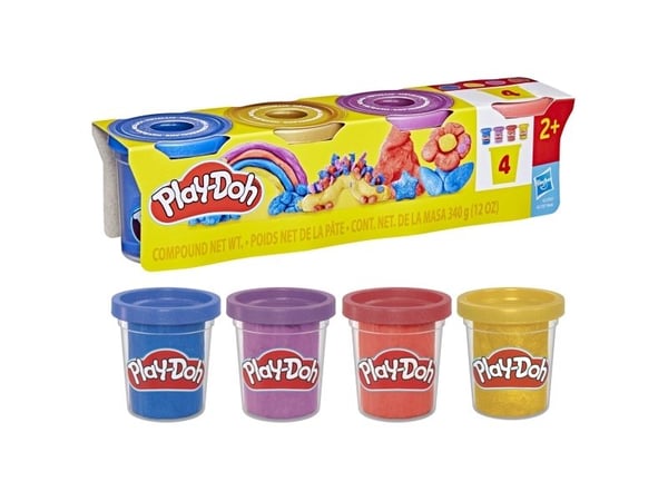 Play-Doh 4-pak spesial 340 g - glitrende metaller