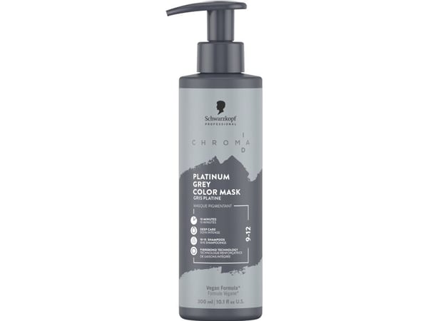 Schwarzkopf Chroma ID, 300 ml, Kvinner, Grå, 9-12, Platinum grey, Hair Color/Toner, direct dyes:Aqua (Water, Eau), Cetearyl Alcohol, Isopropyl Myri...