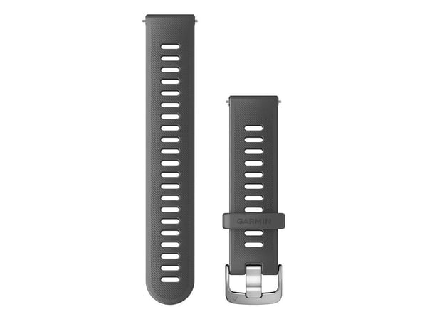 Quick Release 20 silikonirannehihna (grafiitti/terässolki) (010-11251-9S)