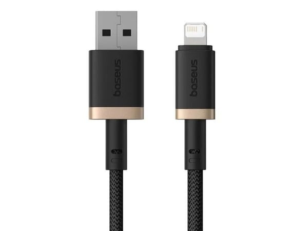 Baseus P10377801U01-00, 1 m, Lightning, USB A, Hankjønn, Hankjønn, Svart, Gull