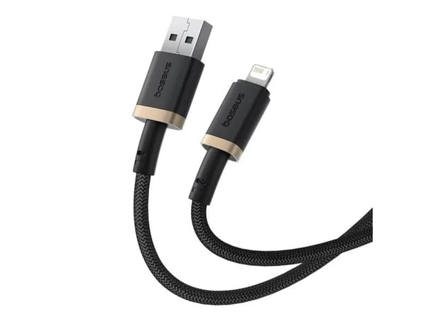 Baseus P10377801U01-00, 1 m, Lightning, USB A, Hankjønn, Hankjønn, Svart, Gull