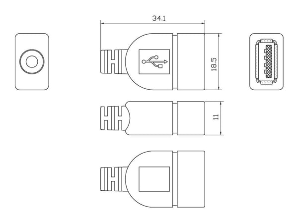 Vision Techconnect - USB-forlengelseskabel - USB (hunn) til USB (hann) - USB 2.0 - 5 m - aktiv - hvit