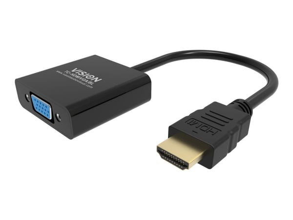 VISION Professional - Video adapter - HDMI hann til HD-15 (VGA) hunn - 23 cm - svart - 1080p-støtte