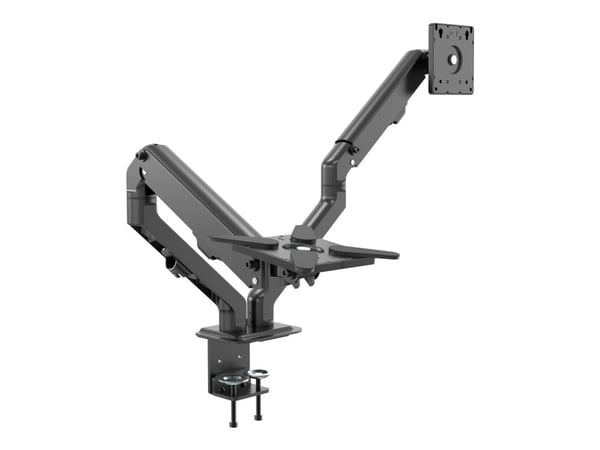 Vision VFM-DAD/4 - Monteringssett - justerbar arm - for 2 LCD-skjermer eller LCD-skjerm og bærbar datamaskin / nettbrett - aluminium, stål - matt s...