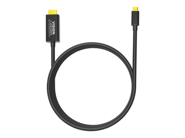 Vision TC 2MUSBCHDMI8K/BL, Svart, USB C, 2 m, Hankoppling, Hankoppling, Rak