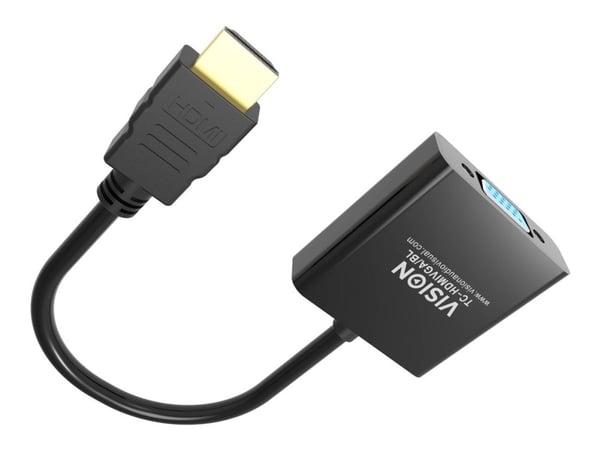 VISION Professional - Video adapter - HDMI hann til HD-15 (VGA) hunn - 23 cm - svart - 1080p-støtte