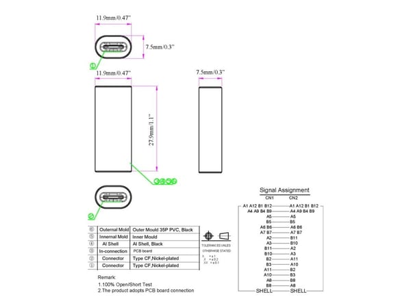 Vision - USB kobler - USB-C (hunn) til USB-C (hunn) - 8K 60Hz støtte - svart