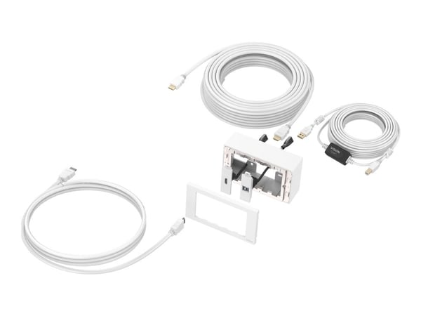 VISION TechConnect - Platta för plan montering - 10m - väggmontering - vit - 2-gang - 2 portar