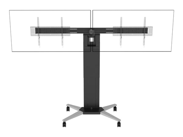 Vision VFM-F51T - Vogn - for 2 LCD/plasma-paneler - motordrevet - stål, aluminium - matt svart - skjermstørrelse: 55"-86"