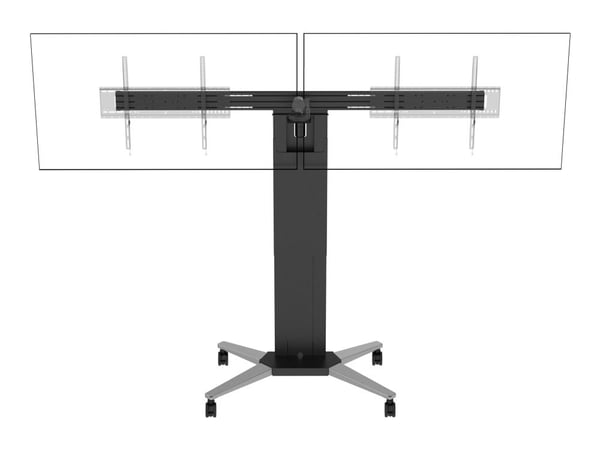 Vision VFM-F50T - Vogn - motorisert - for 2 LCD/plasma-paneler - låsbar - stål, aluminium - matt svart - skjermstørrelse: 55"-86"