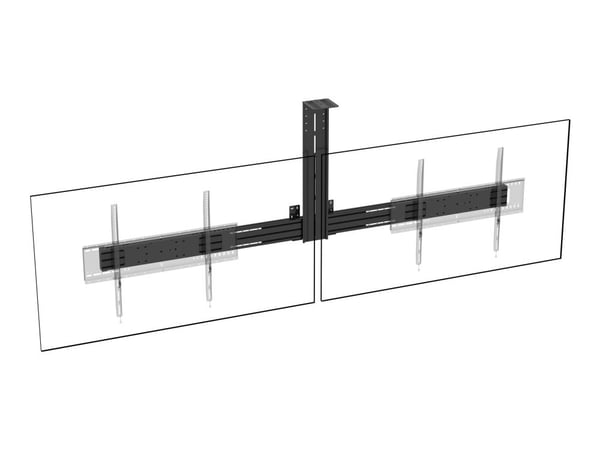 Vision VFM-F50_DL - Monteringskomponent (skinne) - for 2 LCD/plasma-paneler - aluminium - svart - skjermstørrelse: up to 86" - veggmonterbar, gulvs...