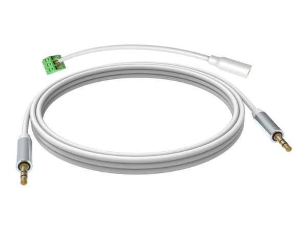 VISION Techconnect - Lydkabel - minijakk hann til minijakk hann - 10 m - dobbeltisolert - hvit