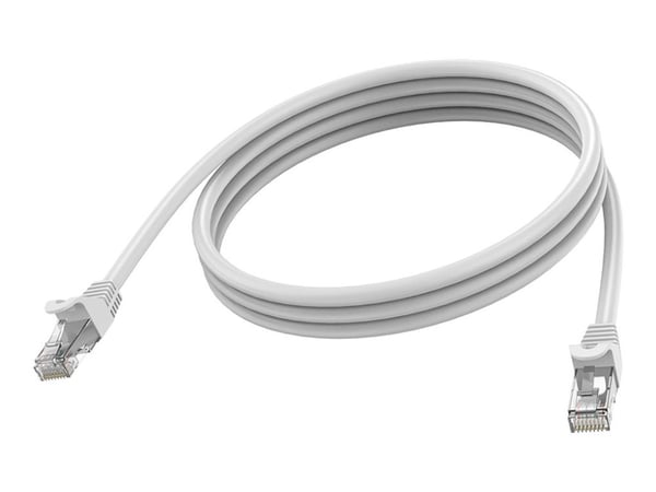 Vision - Koblingskabel - RJ-45 (hann) til RJ-45 (hann) - 1 m - 6.2 mm - STP - CAT 6a - formstøpt, uten hindringer - hvit