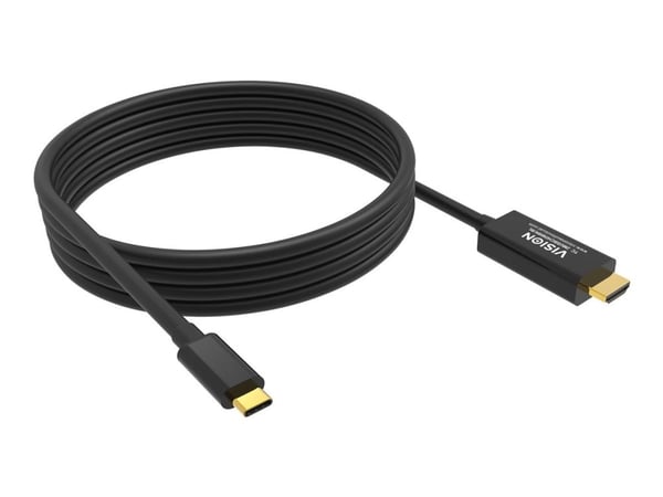 VISION - Adapterkabel - USB-C hane till HDMI hane - 2 m - svart - 8K UHD-stöd (7680 x 4320)