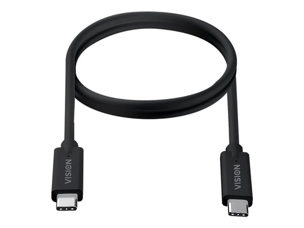 Vision Professional - USB-kabel - USB-C (hann) til USB-C (hann) - USB 3.1 Gen 2 / Thunderbolt 3 - 3 A - 1 m - reversible kontakter - svart