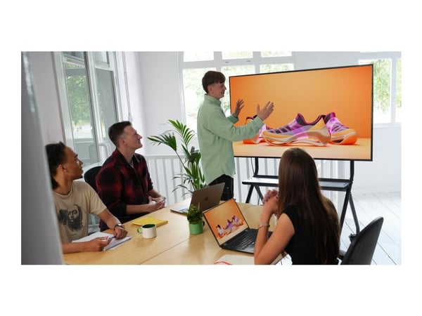 Vision VFM-F12 - Vogn - for LCD-skjerm - staffelistil - stål - matt svart - skjermstørrelse: 55"-100"