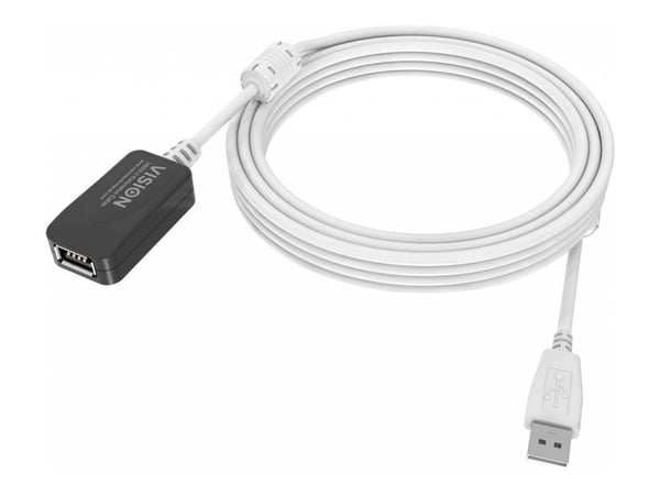 Vision Techconnect - USB-forlengelseskabel - USB (hunn) til USB (hann) - USB 2.0 - 5 m - aktiv - hvit