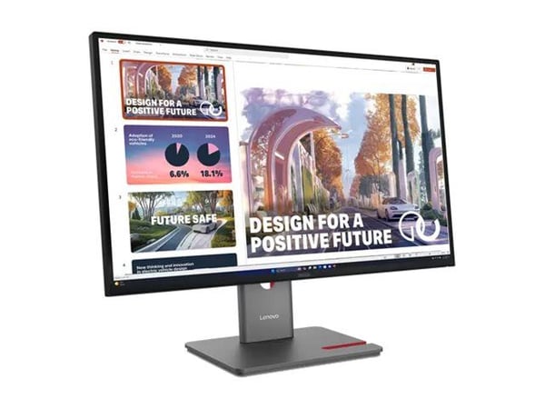Lenovo ThinkVision P27QD-40 - LED-skjerm - 27" - 2560 x 1440 QHD @ 120 Hz - IPS - 350 cd/m² - 1500:1 - 4 ms - HDMI, DisplayPort, USB-C - ravnsort -...
