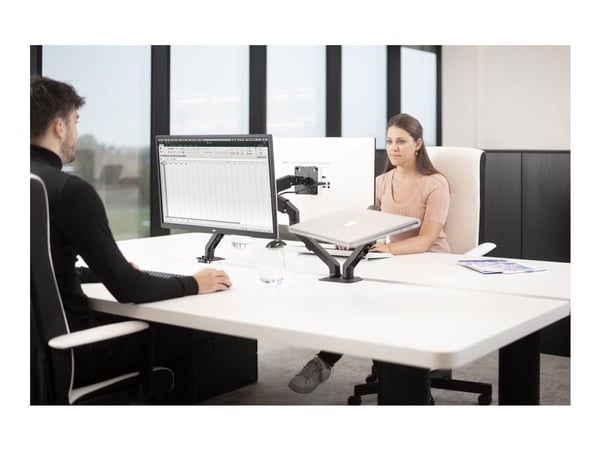 Vision VFM-DA/4 - Monteringssett (VESA-deksel, C-klemme, leddarm, VESA-adapter) - dobbeltleddelt - for LCD-display / notebook / nettbrett - alumini...