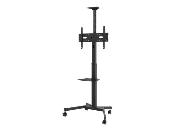 Vision VFM-F19 - Vogn - høydejusterbar - for LCD-skjerm / mini PC - stål - sandblåst svart - skjermstørrelse: 31"-80"