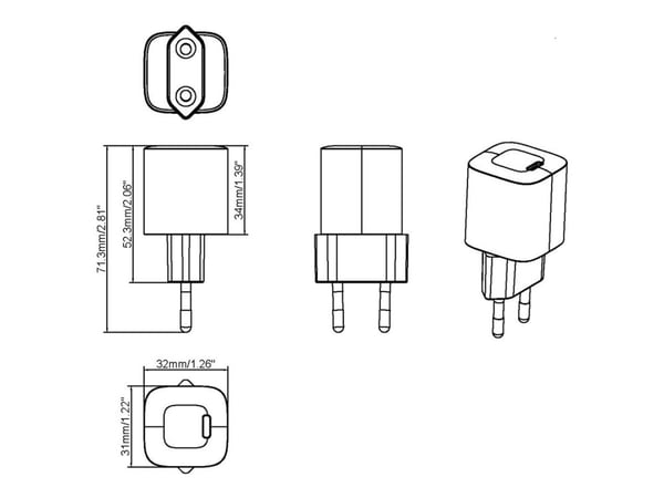 Vision - Strömadapter - 30 Watt (USB-C) - vit - Europa