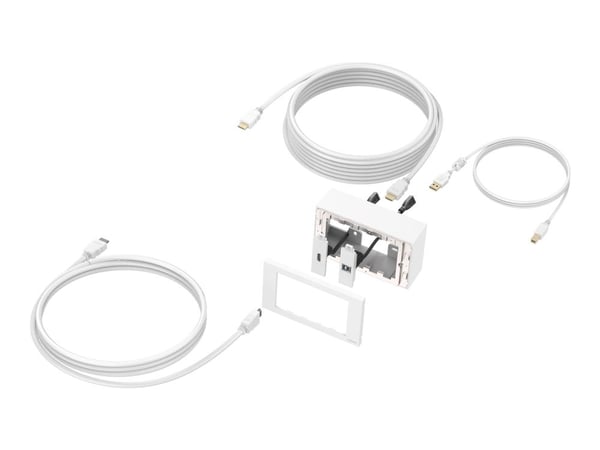 VISION TechConnect - Platta för plan montering - 5m - väggmontering - vit - 2-gang - 2 portar