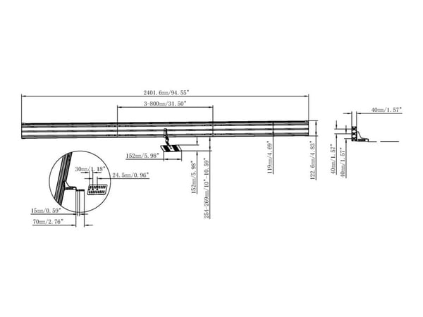 Vision VFM-F51T - Vogn - for 2 LCD/plasma-paneler - motordrevet - stål, aluminium - matt svart - skjermstørrelse: 55"-86"