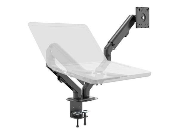 Vision VFM-DAD/4 - Monteringssett - justerbar arm - for 2 LCD-skjermer eller LCD-skjerm og bærbar datamaskin / nettbrett - aluminium, stål - matt s...