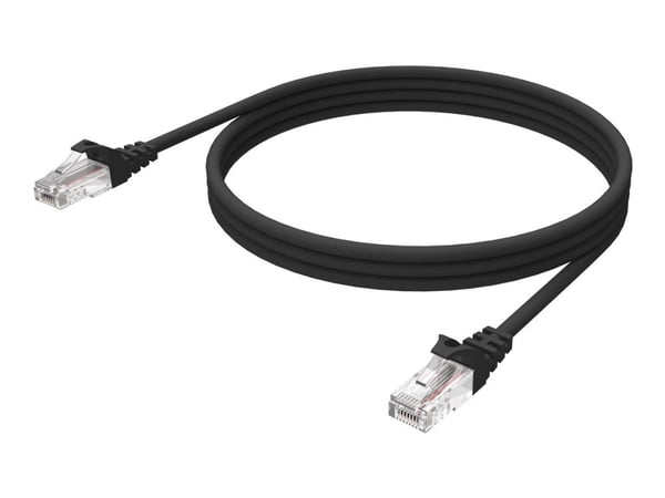 Vision - Nettverkskabel - RJ-45 (hann) til RJ-45 (hann) - 1 m - UTP - CAT 6 - med støvel, flertrådet - svart