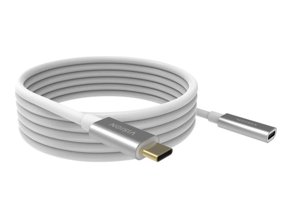 Vision TC 2MUSBCEXT, 2 m, USB C, USB C, USB 3.2 Gen 2 (3.1 Gen 2), Valkoinen