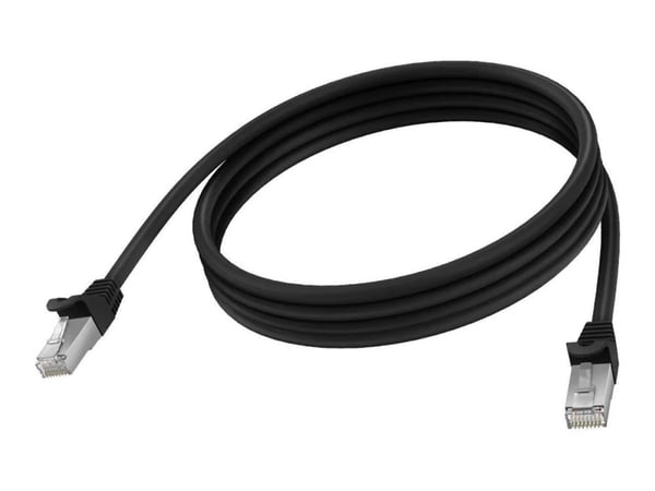 Vision - Nettverkskabel - RJ-45 (hann) til RJ-45 (hann) - 2 m - 6.2 mm - STP - CAT 6a - formstøpt, uten hindringer - svart