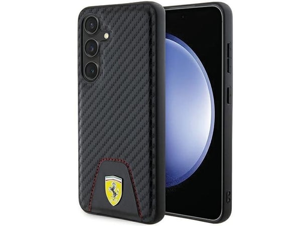 Samsung Galaxy S24 Ferrari-deksel Carbon Stitched Bottom (FEHCS24SN3PUK) svart farge