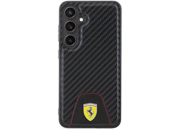 Samsung Galaxy S24 Ferrari-deksel Carbon Stitched Bottom (FEHCS24SN3PUK) svart farge