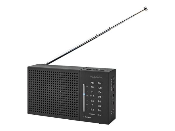 Nedis RDFM1200BK, Kannettava, Analoginen, AM, FM, 87,5 - 108 MHz, 530-1600 kHz, 0,5 W