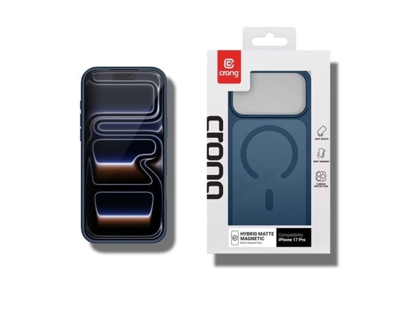 Crong CRGHMMIP1763PNBL, Etui, Apple, iPhone 17 Pro, Marineblå, Translucent