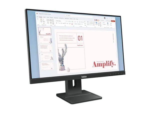 Lenovo ThinkVision E24-40 - LED-skjerm - 24" (23.8" synlig) - 1920 x 1080 Full HD (1080p) @ 100 Hz - IPS - 250 cd/m² - 1300:1 - 4 ms - HDMI, VGA, D...