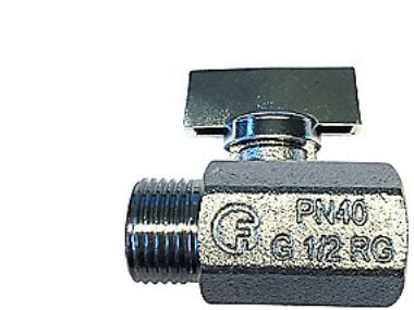 Mini 581 ventil, rödgods, hylsa/nippel, 1/2", kraftig modell