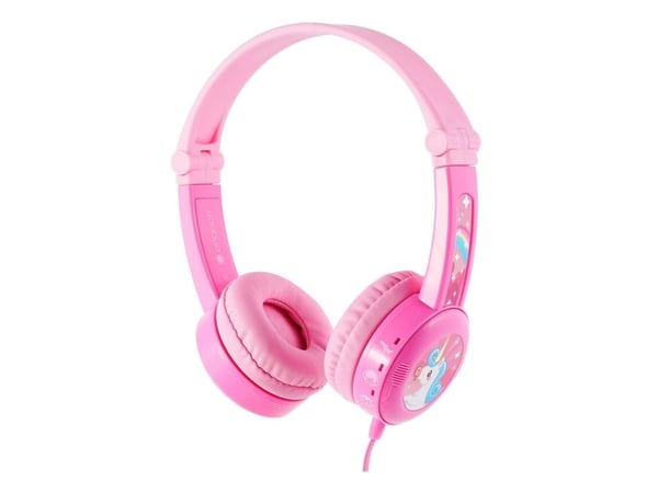 BuddyPhones Travel, Koblet med ledninger (ikke trådløs), 20 - 20000 Hz, Samtaler/musikk, 109 g, Hodesett, Rosa