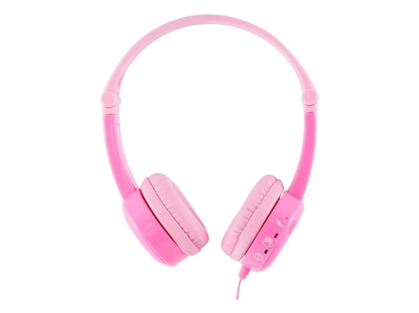 BuddyPhones Travel, Koblet med ledninger (ikke trådløs), 20 - 20000 Hz, Samtaler/musikk, 109 g, Hodesett, Rosa