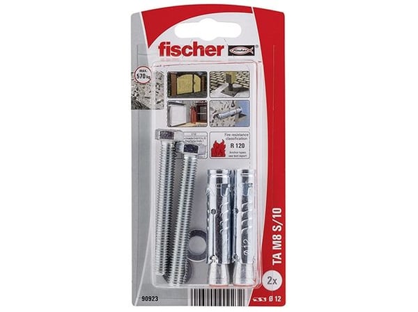 Fischer 90923, Ekspansjonsanker, Betong, Metall, Grå, M8, CE