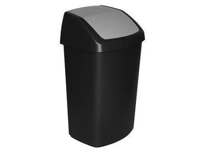 Curver Swing-Top, 50 L, Suorakulmainen, Muovi, Musta, Harmaa, Muovi, 406 mm