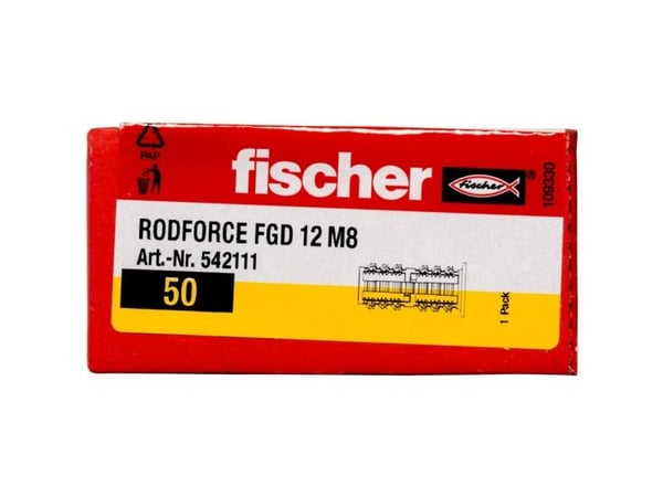 Fischer 542111, Veggplugg, Murstein, Betong, 35 mm, 1,2 cm, 4 cm, 50 stykker