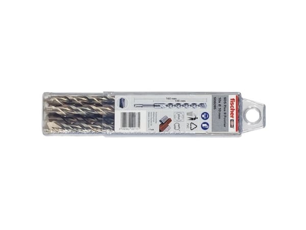 Fischer SDS Plus II 12/100/160 QP, Drill, Rotasjons hammer, 1,2 cm, 160 mm, Tre, 10 cm, Rustfritt stål