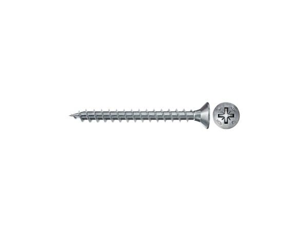 Fischer 670030, Skruv, Metall, Trä, Delvis gängad, PH (Phillips), PZ1