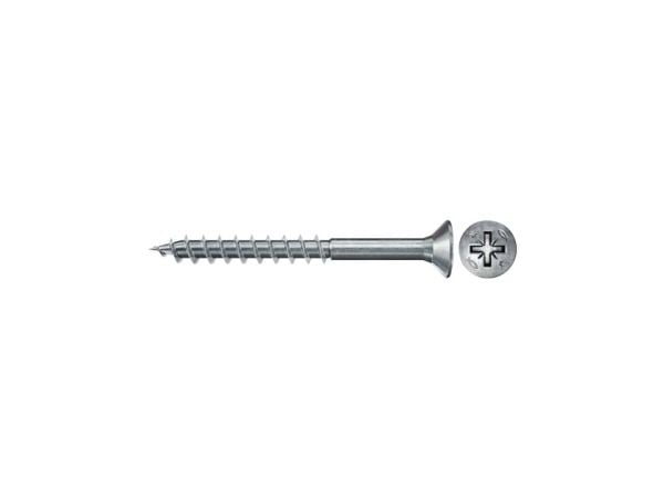 Fischer 670047, Skru, Metall, Tre, Generell nytte, Full tråd, Flathode