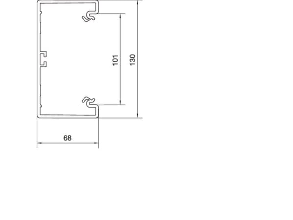 Hager BR7013017035, Topp-panel, Lysegrå, Polyvinylklorid (PVC), 130 mm, 2000 mm