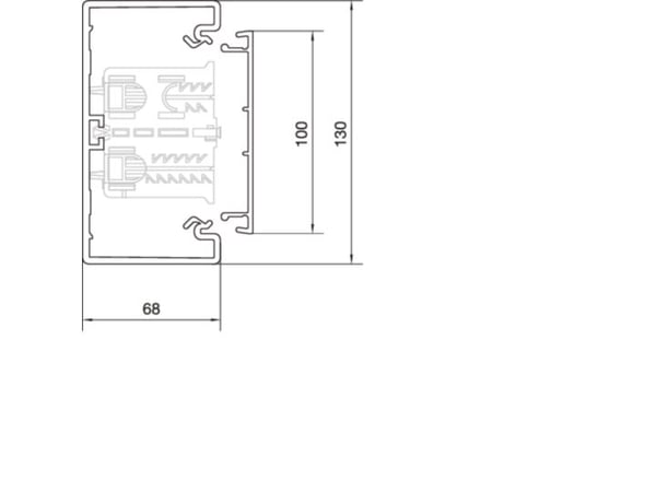Hager BR7013017035, Topp-panel, Lysegrå, Polyvinylklorid (PVC), 130 mm, 2000 mm